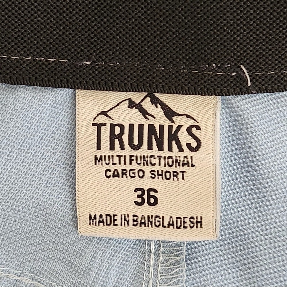 Shorts Mens Light Blue Cargo Size 36 Zip Pocket  Closure Light Breathable Casual - Picture 7 of 7